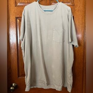 Eddie Bauer Outdoor 2XL Beige Pullover Tee Shirt  Front Pocket
